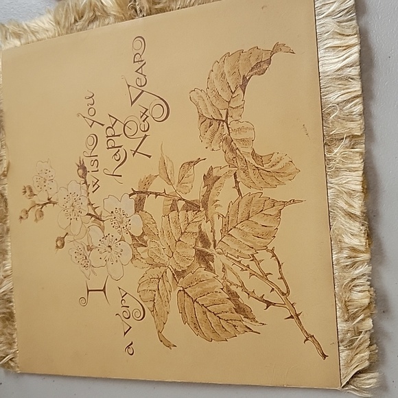 Antique Chromolithograph Silk Fringe New Year Card- L. Prang & Co. 1883 - Picture 3 of 7